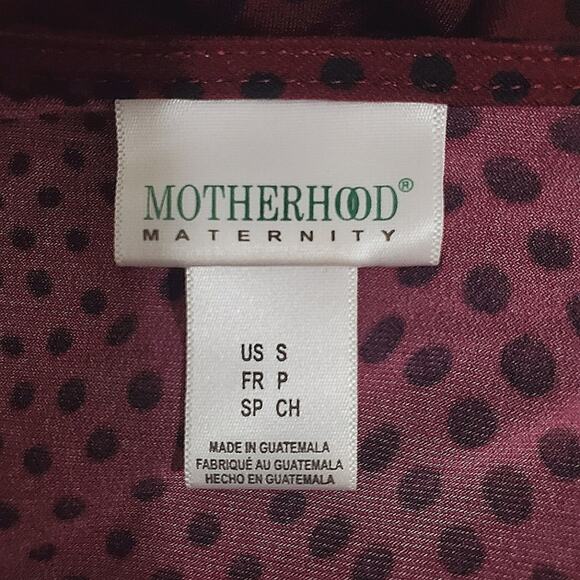 Motherhood | Maternity Deep Merlot Polka-dot Side Tie Stretch Dress - Picture 4 of 6